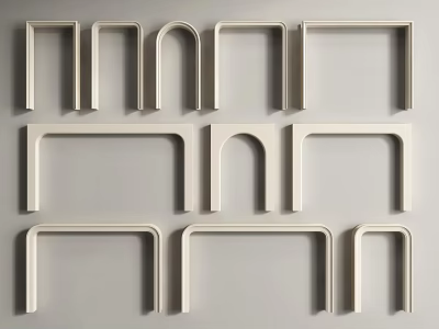 Various Decorative Door Arches With Different Styles And Wall Mounted Design 3d model