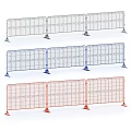 Multi Colored Metal Barriers With Portable Steel Frames And Stable Base Design 3d model