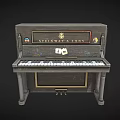Vintage Steinway Sons Wooden Piano as Musical Instrument with Art Supplies and Decorative Golden Accents