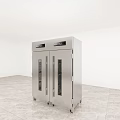 Stainless Steel Double Door Commercial Kitchen Appliance With Glass Doors And Mobile Wheels