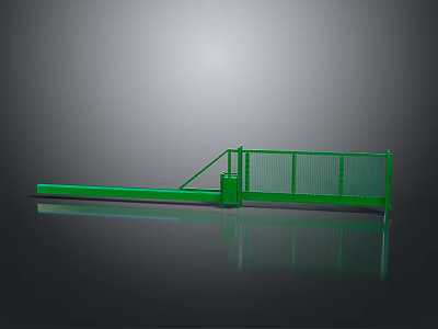 Green Tactical Weapon Structure With Railing Long Strip Base And Extended Part 3d model