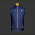 ASSOS Blue Patterned Sleeveless Vest With Orange Collar Label For Daily Use