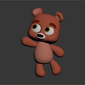 Pink Cartoon Plush Bear Toy With Big Eyes And Cute Standing Pose