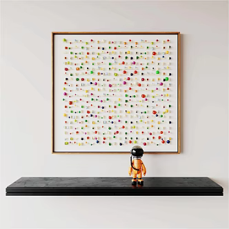 Dopamine Abstract Color Cartoon Children's Pendant Combination Three-dimensional Wall Decoration Hanging Painting 3d model
