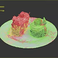 Delicious Household Dessert Cakes With Cream Cherry And Strawberry Toppings On White Plate