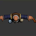 3D Cartoon Wizard Game Character With White Beard Blue Robe And Wooden Staff
