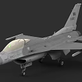 Military Fighter Jet With Gray Body Detailed Cockpit And Extended Landing Gear 3d model