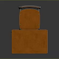 Classic Student Desk And Chair With Orange Top And Metal Frame
