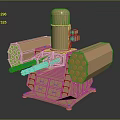 Copper Colored Multiple Barrel Naval Defense Weapon With Cylindrical Component And Stable Base