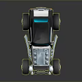Cartoon Retro Style Car With Exposed Engine Black Silver Body And Large Wheels