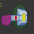 Stylish Headphone Speaker With Pink Accent Yellow Button And Gray Earmuff Design