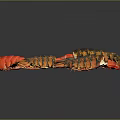 Multiple Red And Black Lobster Tails Arranged On Black Background 3d model