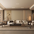 Zen Style Living Room New Chinese Style Living Room Living Room New Chinese Zen Style Living Room 3d model