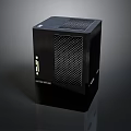 Black Modern PC Tower Case With Mesh Front Panel And Control Buttons