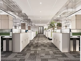 Modern Public Office Area Comprehensive Department Office Area 3d model