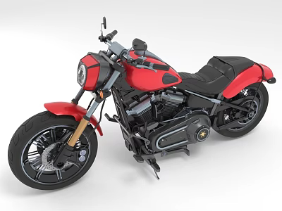 Modern Red and Black Motorcycle With Sleek Seat Black Wheels And Headlight 3d model