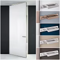 Modern Interior Hinged Door Designs With White Black Colors And Sleek Handle Options