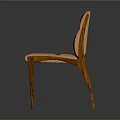 Modern Upholstered Dining Chair With Light Brown Seat And Wooden Frame