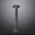 Classical Architectural Column With Ornate Capital And Fluted Marble Shaft