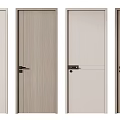 Modern Interior Swing Doors With Different Wood Grain And Smooth Surface Styles 3d model
