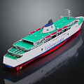 Ocean Ship With White Hull Green Deck Red Bottom And Vision Of The Oceans