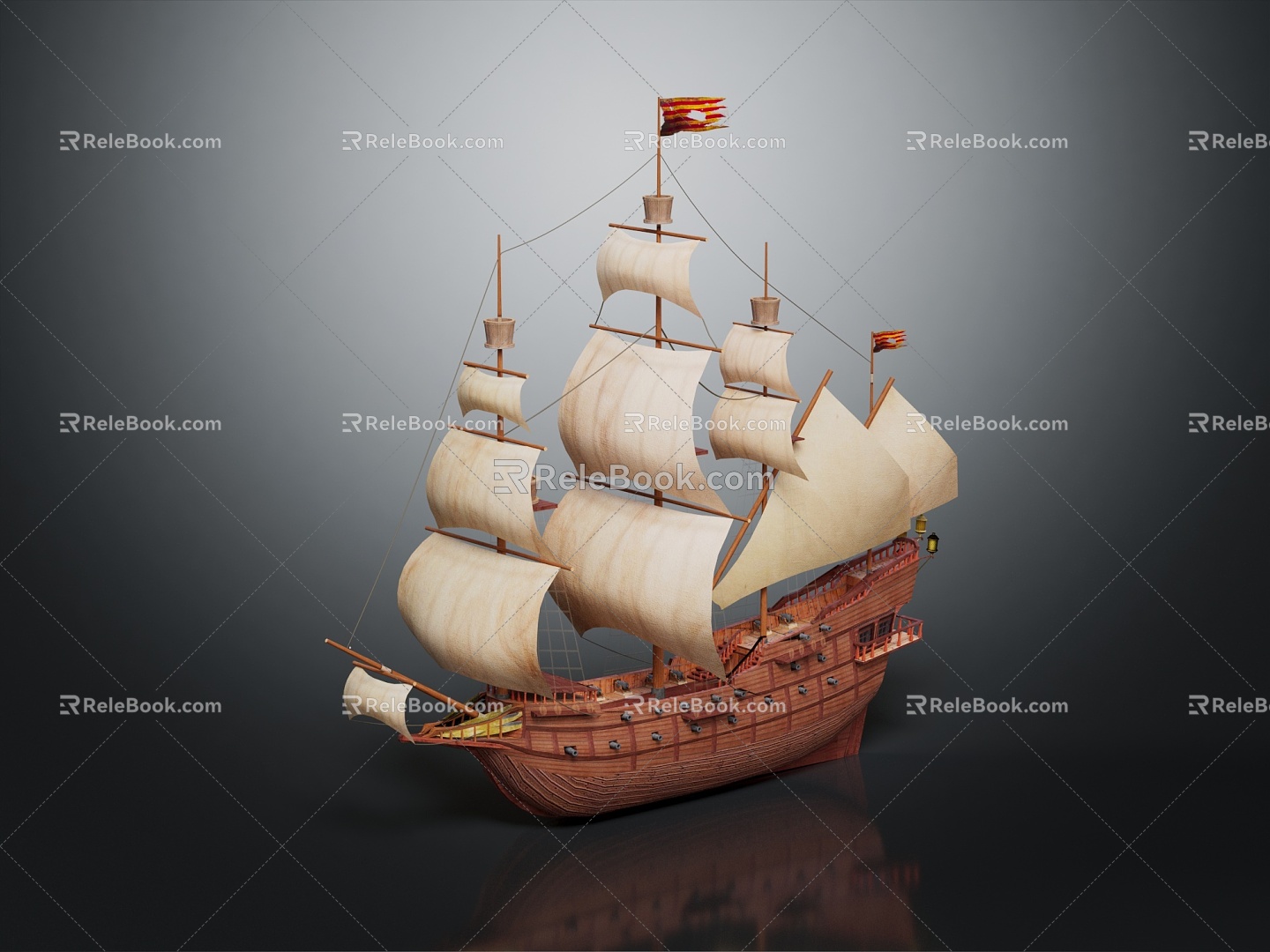 Modern Sailing Cartoon Sailing 3d model