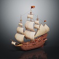 Modern Sailing Cartoon Sailing 3d model