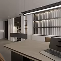 Modern Home Store Showcasing Open Space Dining Table Cabinetry Pendant Light And Wooden Flooring
