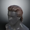 Realistic Human Head 3D Model With Brown Textured Layered Hair Styling 3d model