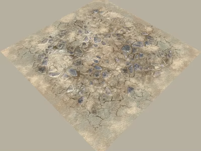 Garden Landscape With Natural Stone Pavement Cracked Surface Texture And Blue Fragments 3d model