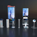 Modern Public Facilities With Self Service Kiosks Digital Displays And Touchscreen Terminals