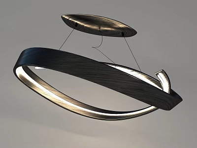 Modern Abstract Pendant Light With Curved Metal Design And Illumination Fixture 3d model