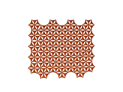 Decorative Red Partition With Geometric Triangle Pattern And Wavy Edges 3d model