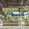 Modern Supermarket Fresh Meat Section With Display Counters Bright Lighting And Fresh Produce