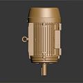 Golden Industrial Motor Component With Grill Top And Cooling Fins Shaft Base