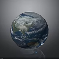 Globe of Earth Featuring Blue Oceans White Clouds Green Landmasses And Gray Background