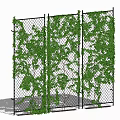 Lush Green Vines Climbing On Metal Mesh Fence For Outdoor Garden Decoration