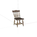 Solid Wood Single Chair With Slatted Backrest And Comfortable Wooden Seat Design