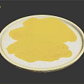 Spicy Seasoned Meat Slices Served On White Plate With Lemon Wedge
