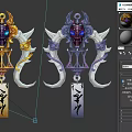 Three-Shading Two-Bone Magic Lamp Wind Bell Magic Lamp Magic Weapon and Wind Hand-painted Weapon 3d model