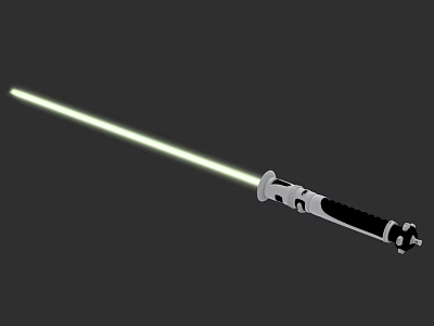 Futuristic Lightsaber Weapon With Glowing Blade And Silver Metallic Hilt 3d model