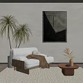 Quiet single sofa combination 3d model