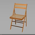 Wooden Folding Chair With Rattan Woven Seat And Backrest Minimalist Style