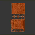 Reddish Wooden Functional Desk With Spacious Top Drawer And Upper Shelf Unit