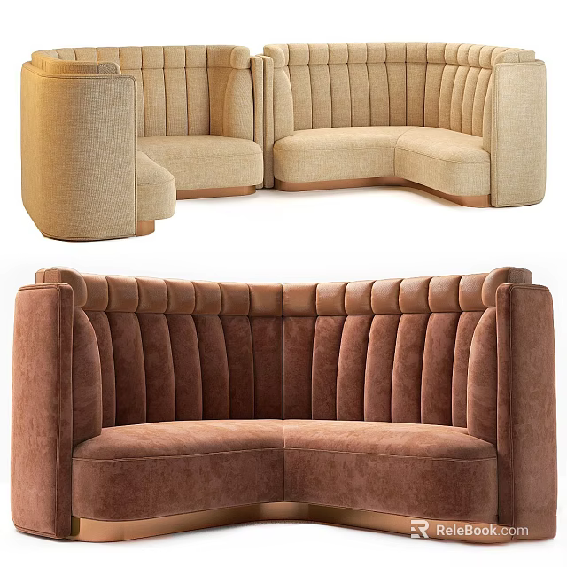 Modern Tufted Sofas In Beige And Brown For Contemporary Interior Design 3d model 