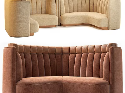 Modern Tufted Sofas In Beige And Brown For Contemporary Interior Design 3d model