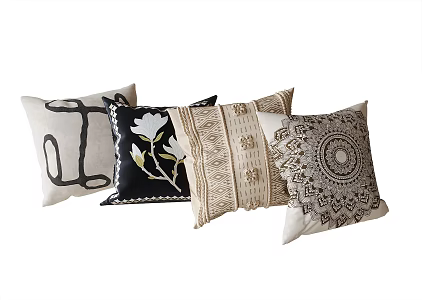French Pillow Sofa Pillow Combination 3d model