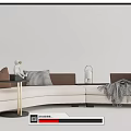 Modern Multiplayer Sofa Minotti Multiplayer Sofa Corner Sofa Curved Sofa Shaped Sofa 3d model