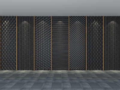 New Chinese-style Tile Wall Panel 3d model