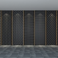 New Chinese-style Tile Wall Panel 3d model